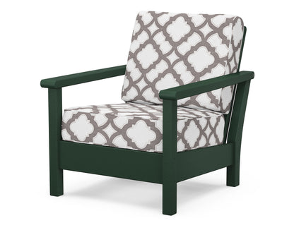 POLYWOOD® Harbour Deep Seating Chair in Green / Trellis Grey Mist