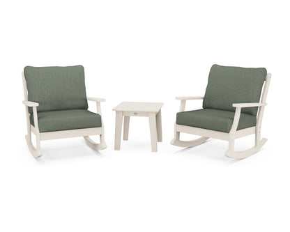 POLYWOOD® Braxton 3-Piece Deep Seating Rocker Set in Sand / Cast Sage