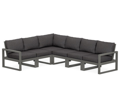 POLYWOOD® EDGE 6-Piece Modular Deep Seating Set in Slate Grey / Ash Charcoal