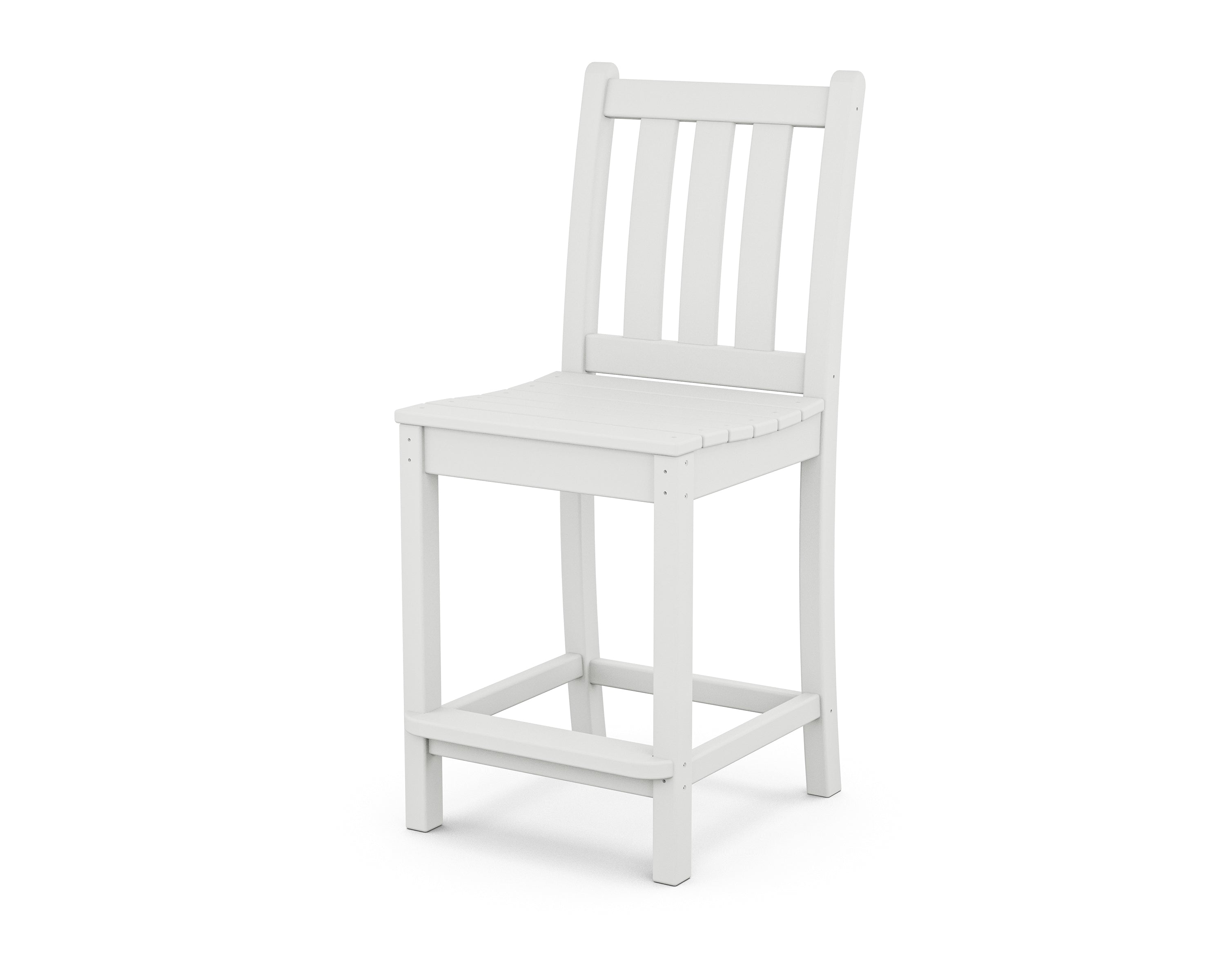 POLYWOOD® Traditional Garden Counter Side Chair in White