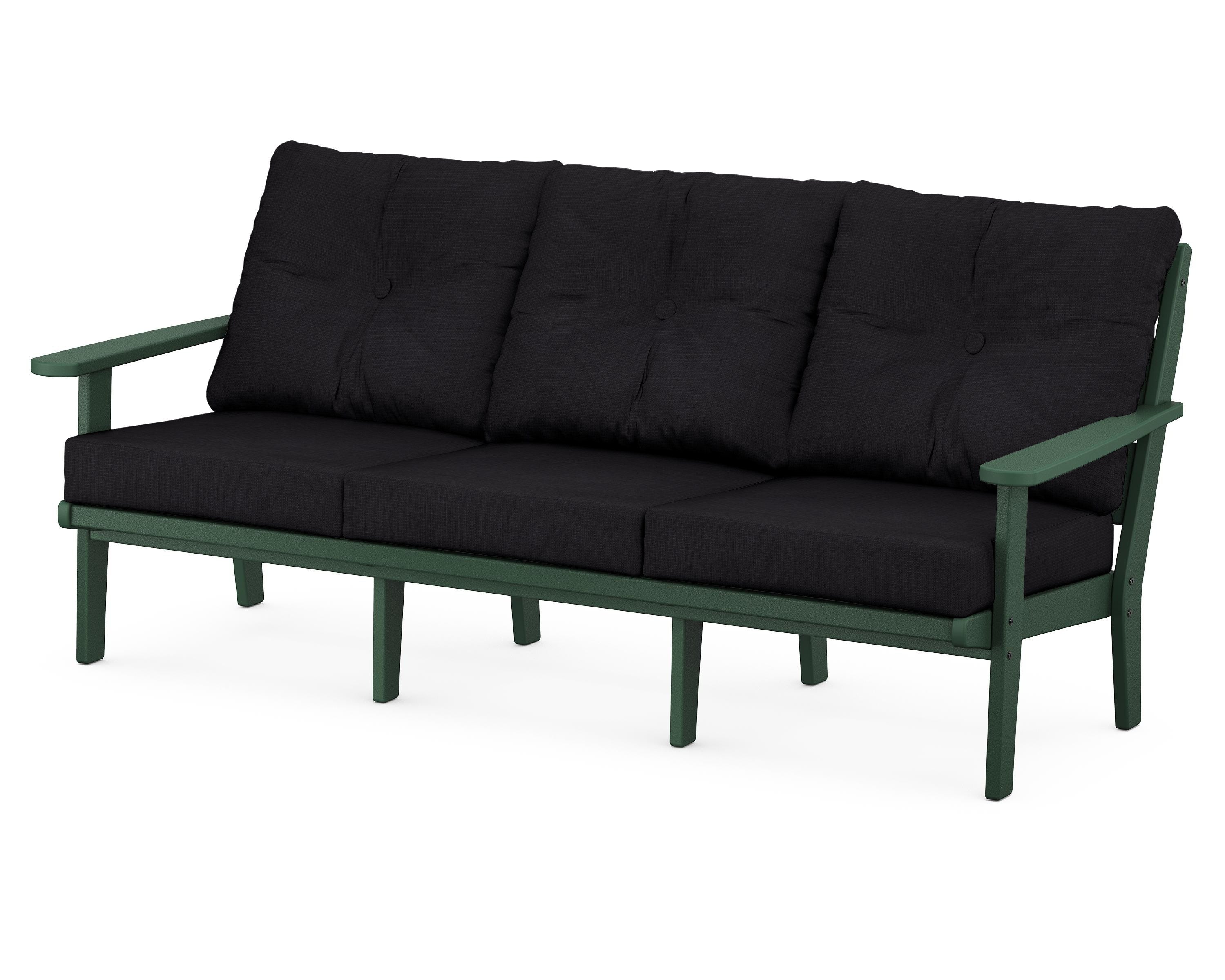 POLYWOOD® Lakeside Deep Seating Sofa in Green / Midnight Linen