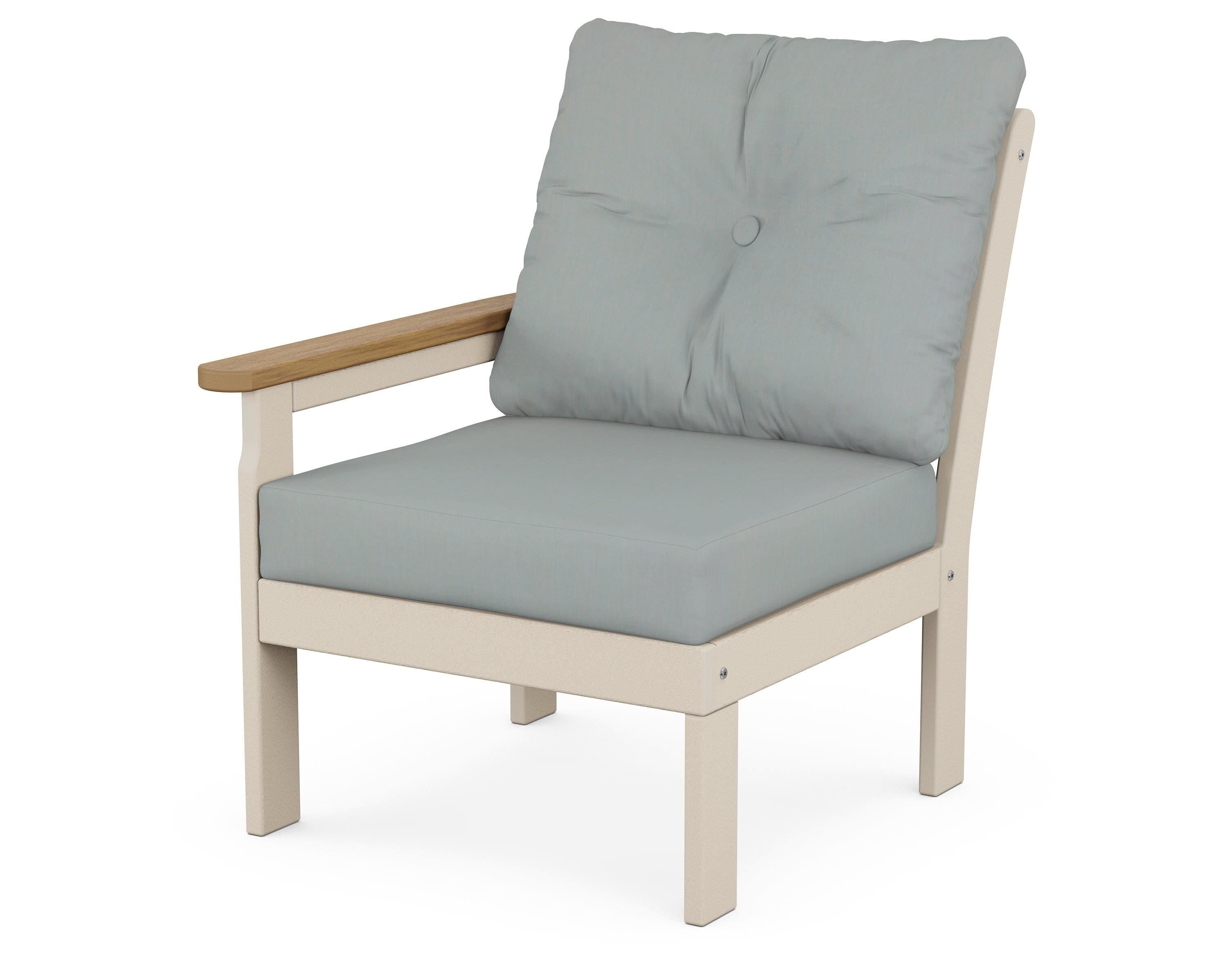 POLYWOOD® Vineyard Modular Left Arm Chair in Sand / Natural / Spa