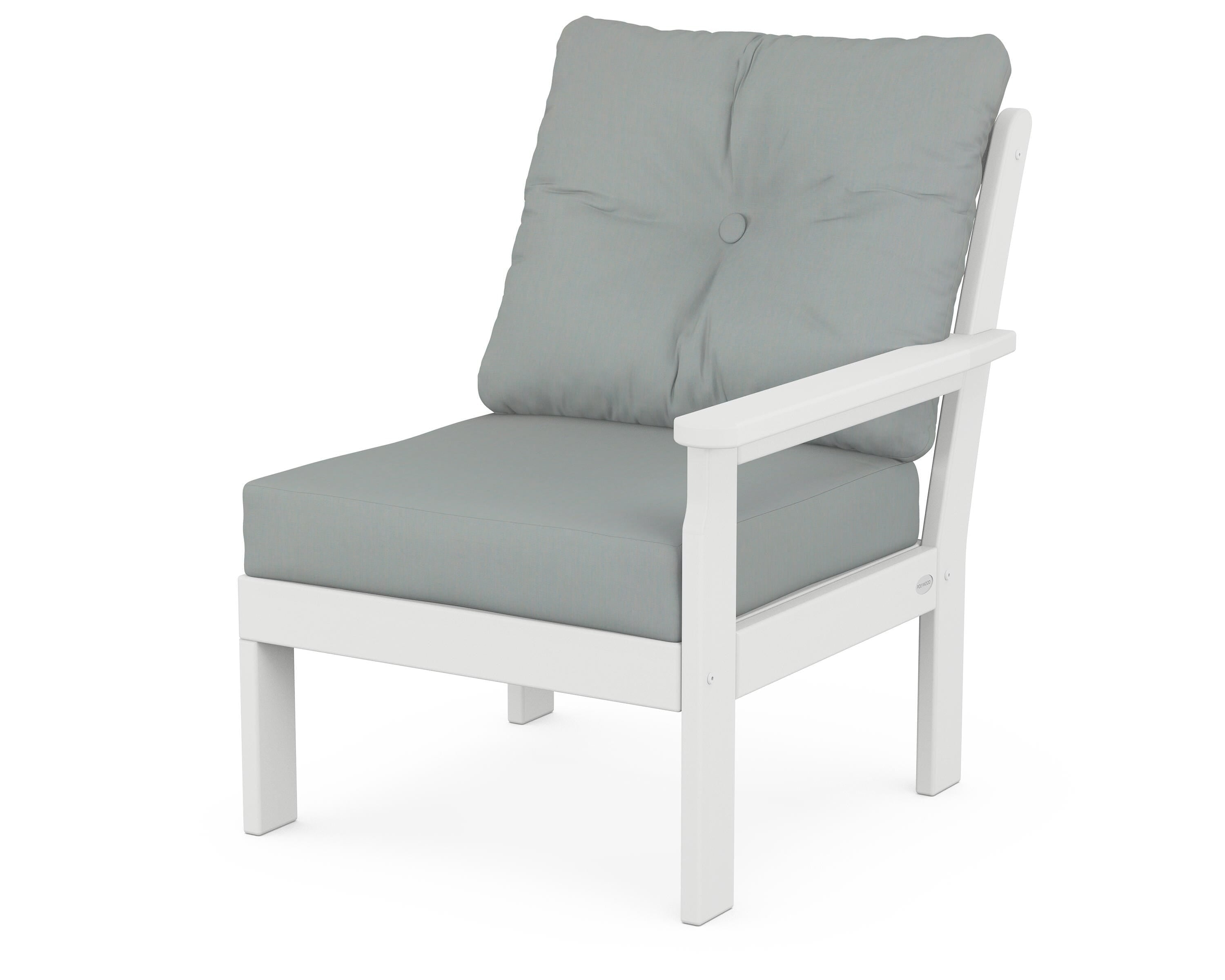 POLYWOOD® Vineyard Modular Right Arm Chair in White / Spa