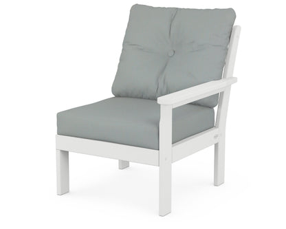 POLYWOOD® Vineyard Modular Right Arm Chair in White / Spa