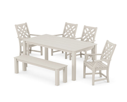 Country Living Wovendale 6-Piece Parsons Dining Set with Bench in Sand