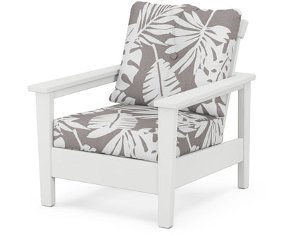 POLYWOOD® Prescott Deep Seating Chair in White / Leaf Grey Mist
