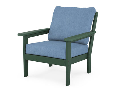 Country Living Cottage Deep Seating Chair in Green / Sky Blue