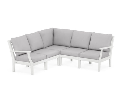 POLYWOOD® Braxton Modular 5-Piece Deep Seating Set in White / Granite