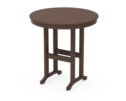 POLYWOOD® 36" Round Farmhouse Counter Table in Mahogany