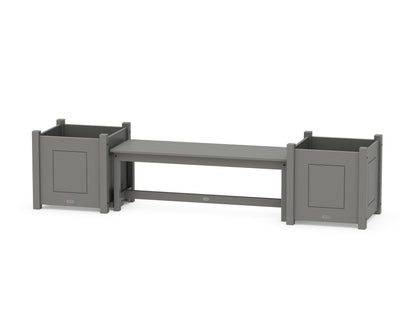 POLYWOOD® 48" Country Living Straight Planter Bench Set - Large in Slate Grey