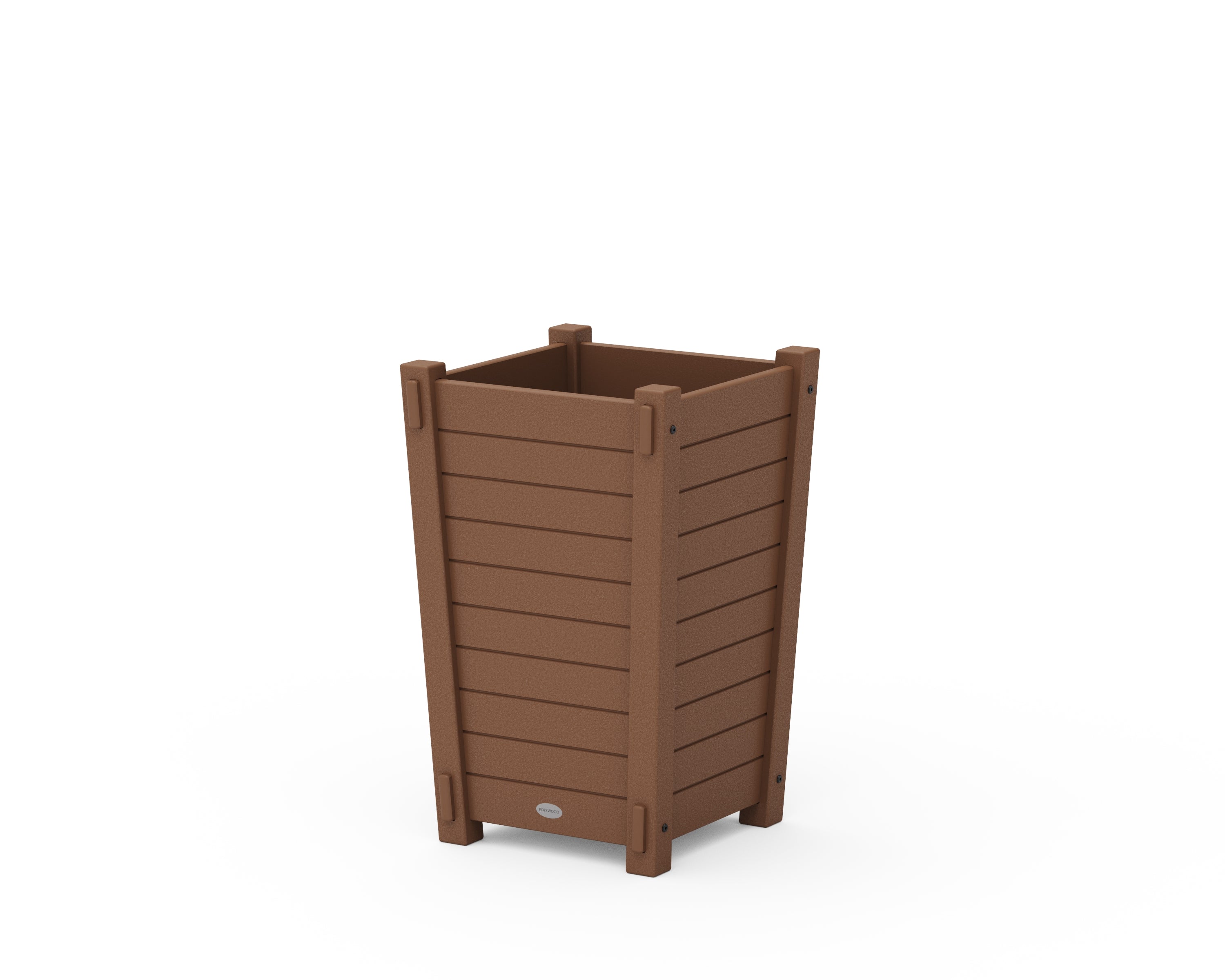 POLYWOOD® Nautical Tapered Square Short Planter Box in Teak