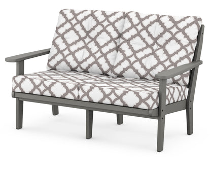 POLYWOOD® Lakeside Deep Seating Loveseat in Slate Grey / Trellis Grey Mist