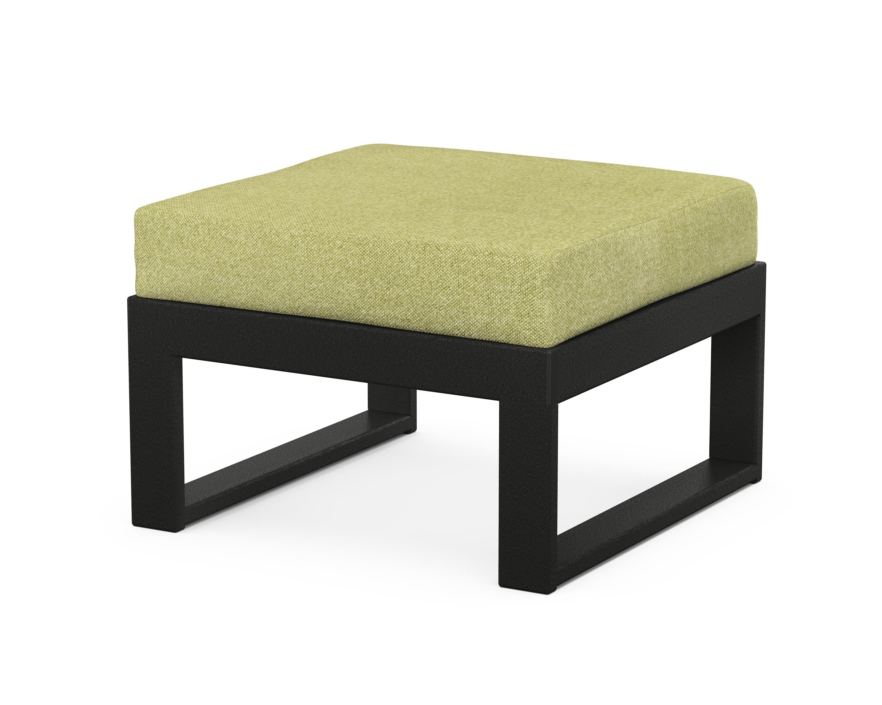 Unbranded Modular Ottoman - Modern in Black / Chartreuse Boucle