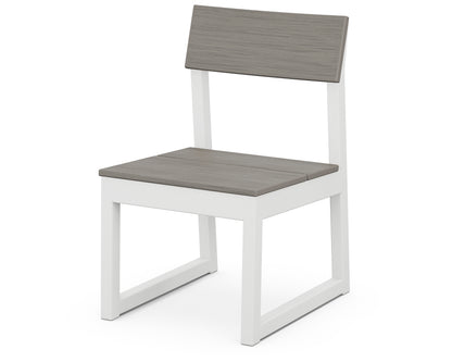 POLYWOOD® EDGE Dining Side Chair in White / Driftwood