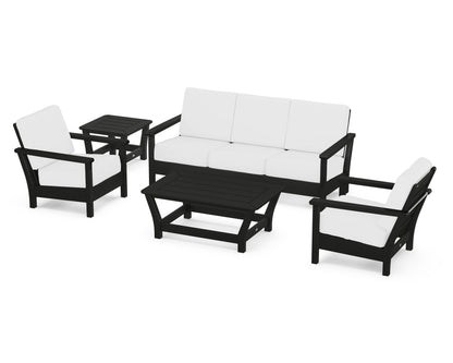 POLYWOOD® Harbour 5-Piece Deep Seating Set in Black / Natural