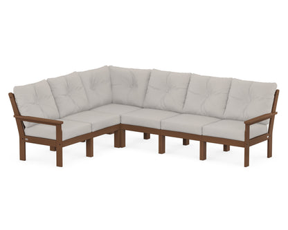 POLYWOOD® Vineyard 6-Piece Sectional in Teak / Cast Ash