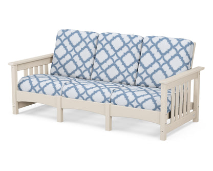 POLYWOOD® Club Mission Sofa in Sand / Trellis Sky Blue