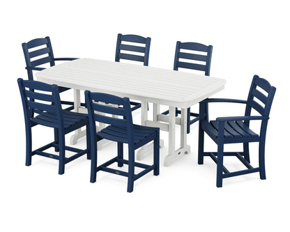 POLYWOOD® La Casa Café 7-Piece Dining Set in Navy / White