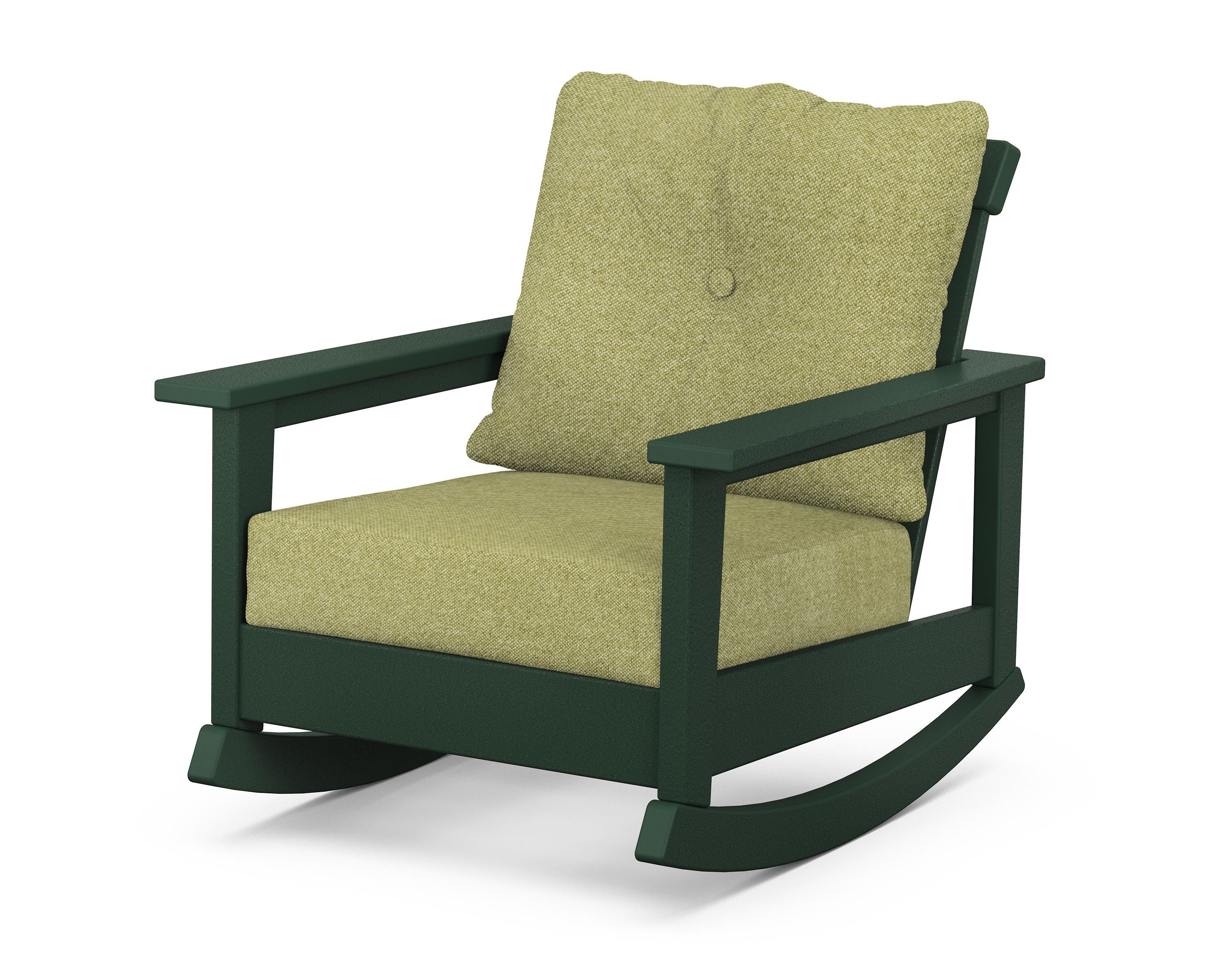 POLYWOOD® Prescott Deep Seating Rocking Chair in Green / Chartreuse Boucle