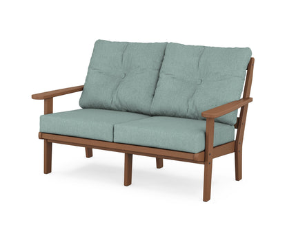 POLYWOOD® Mission Deep Seating Loveseat in Teak / Glacier Spa