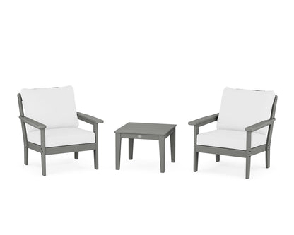 Country Living Cottage 3-Piece Deep Seating Set in Slate Grey / Natural
