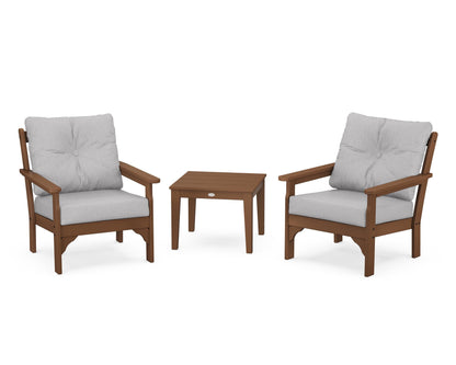 POLYWOOD® Vineyard 3-Piece Deep Seating Set in Teak / Granite