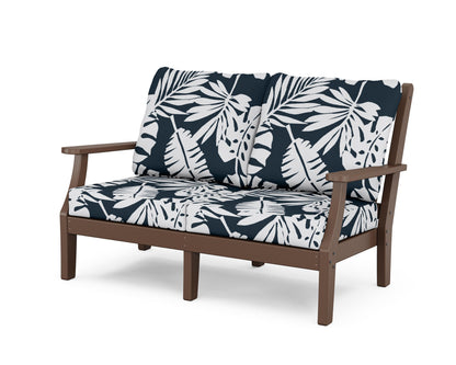 Country Living Wovendale Deep Seating Loveseat in Mahogany / Leaf Marine Indigo