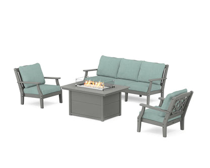 Chinoiserie Deep Seating Fire Pit Table Set