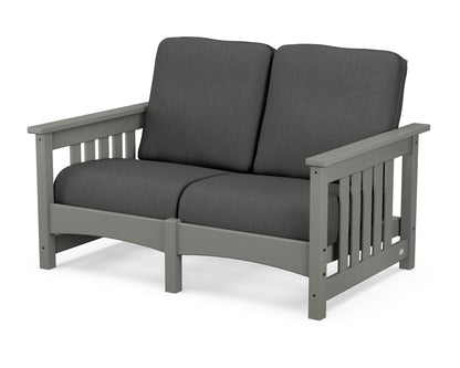 POLYWOOD® Club Mission Loveseat in Slate Grey / Spectrum Carbon