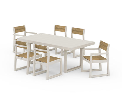 POLYWOOD® EDGE Sling 7-Piece Dining Set in Sand / Burlap Sling