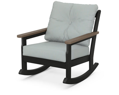 POLYWOOD® Vineyard Deep Seating Rocking Chair in Black / Kona / Spa