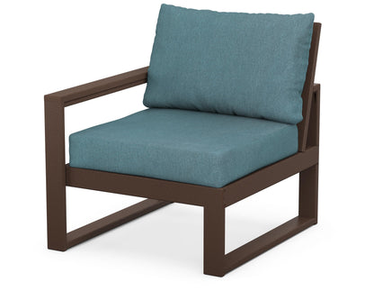 POLYWOOD® EDGE Modular Left Arm Chair in Mahogany / Ocean Teal