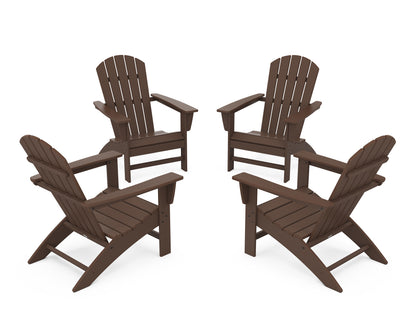 POLYWOOD® Nautical 4-Piece Adirondack Conversation Set in Mahogany