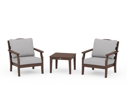 Draper James™ by  POLYWOOD® Savannah 3-Piece Deep Seating Set in Mahogany / Granite