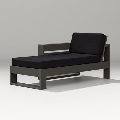 PW Designer Series Latitude Modular Left Arm Chaise in Vintage Coffee / Midnight Linen