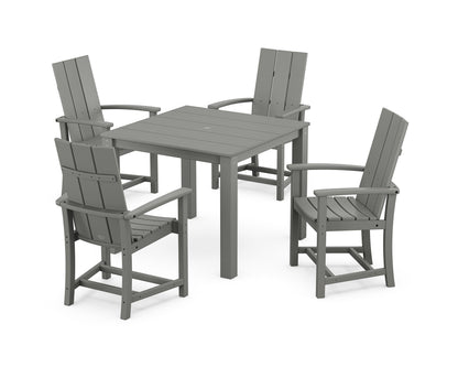 POLYWOOD® Modern Adirondack 5-Piece Parsons Dining Set in Slate Grey