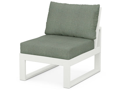 Unbranded Modular Armless Chair in Vintage White / Cast Sage