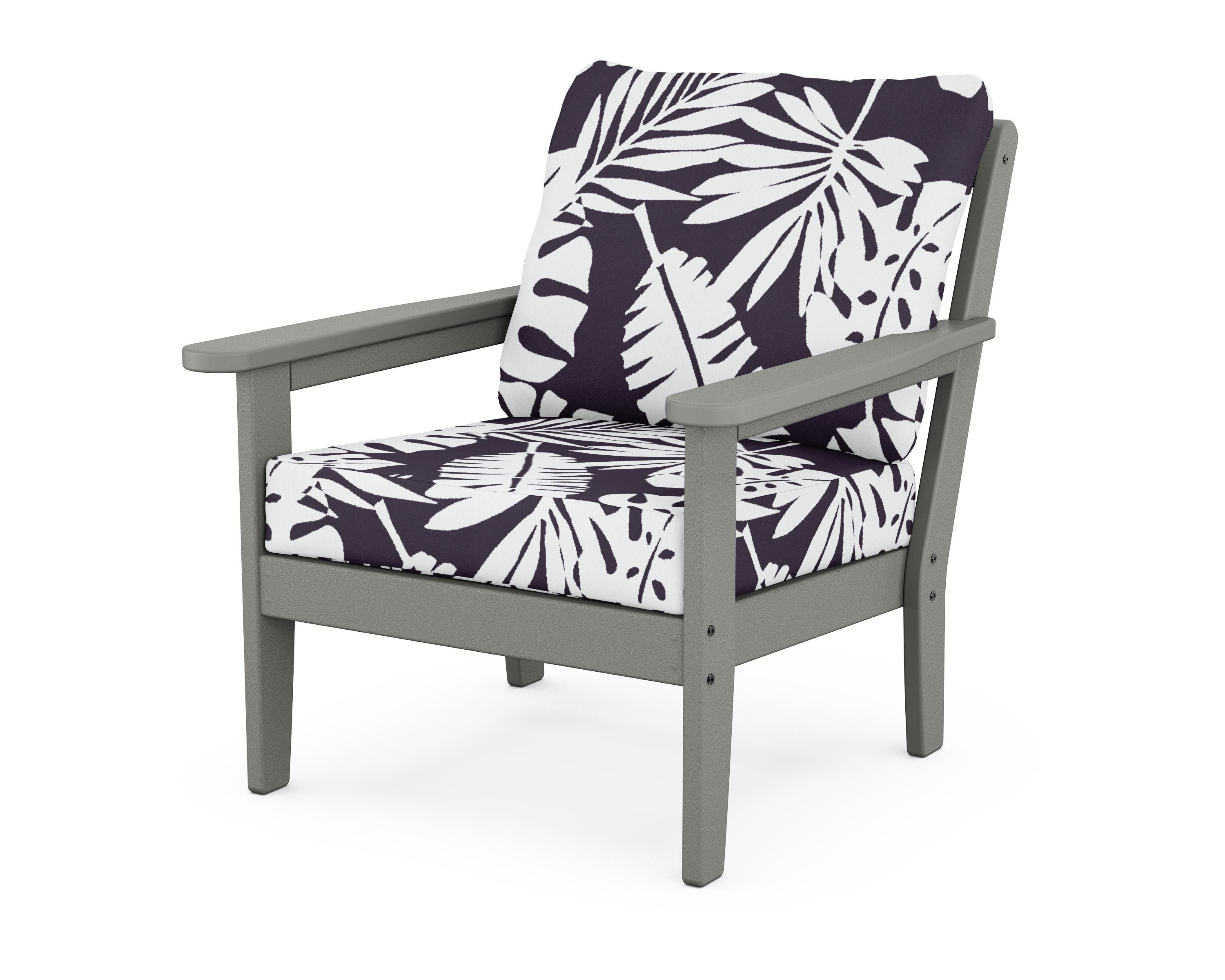Country Living Cottage Deep Seating Chair in Slate Grey / Leaf Navy