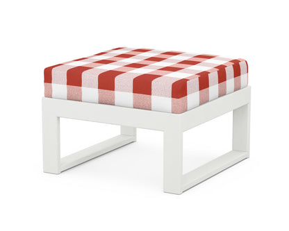 Unbranded Modular Ottoman - Modern in Vintage White / Buffalo Plaid Crimson
