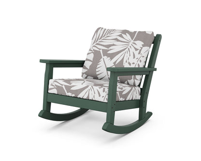 POLYWOOD® Chippendale Deep Seating Rocking Chair in Green / Leaf Grey Mist