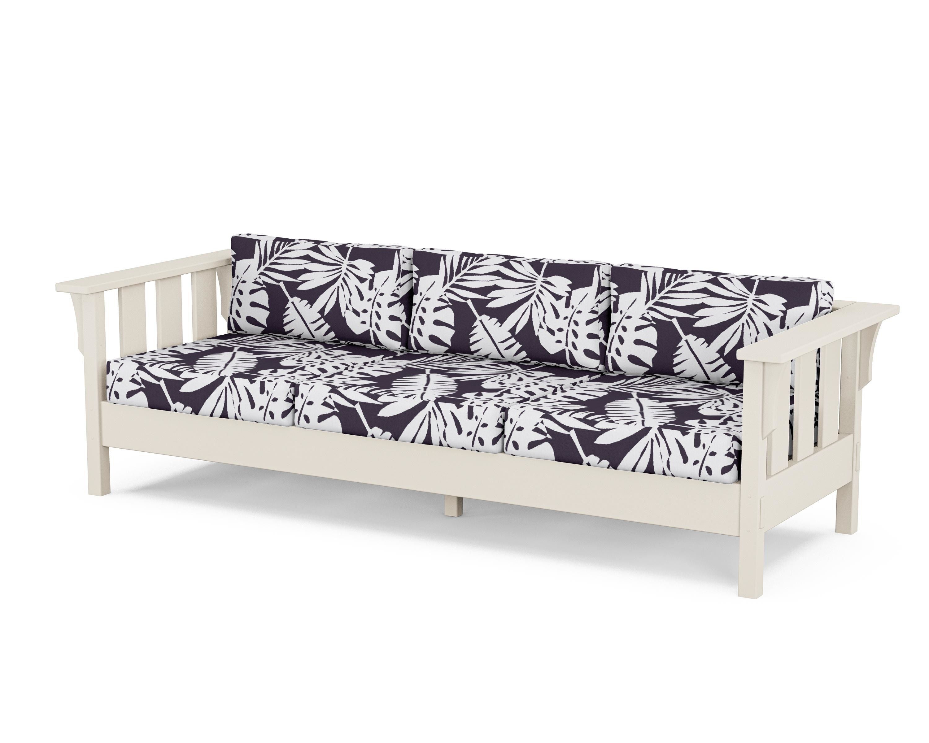Martha Stewart by POLYWOOD® Acadia Deep Seating Sofa in Sand / Leaf Navy