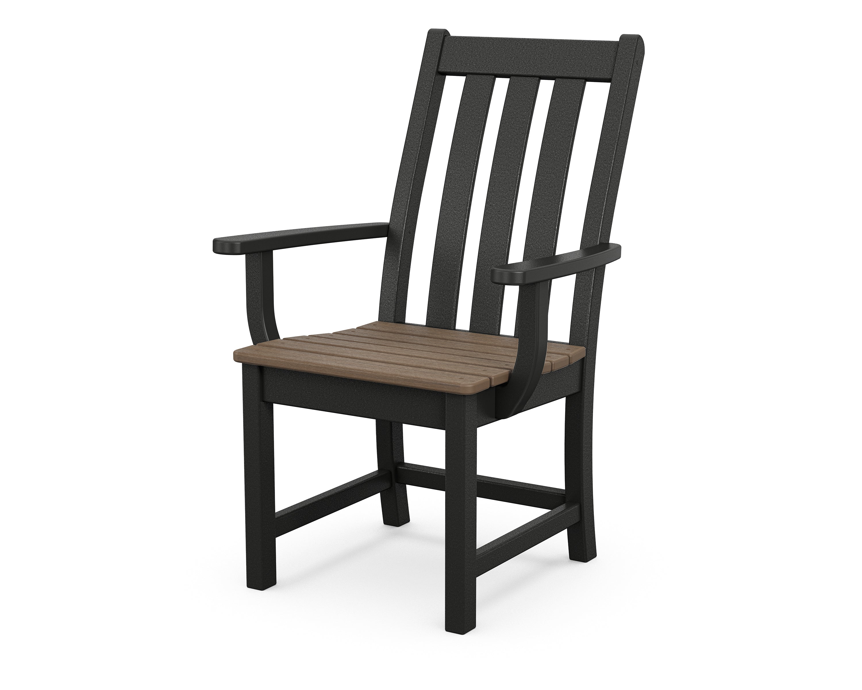 POLYWOOD® Vineyard Dining Arm Chair in Black / Kona
