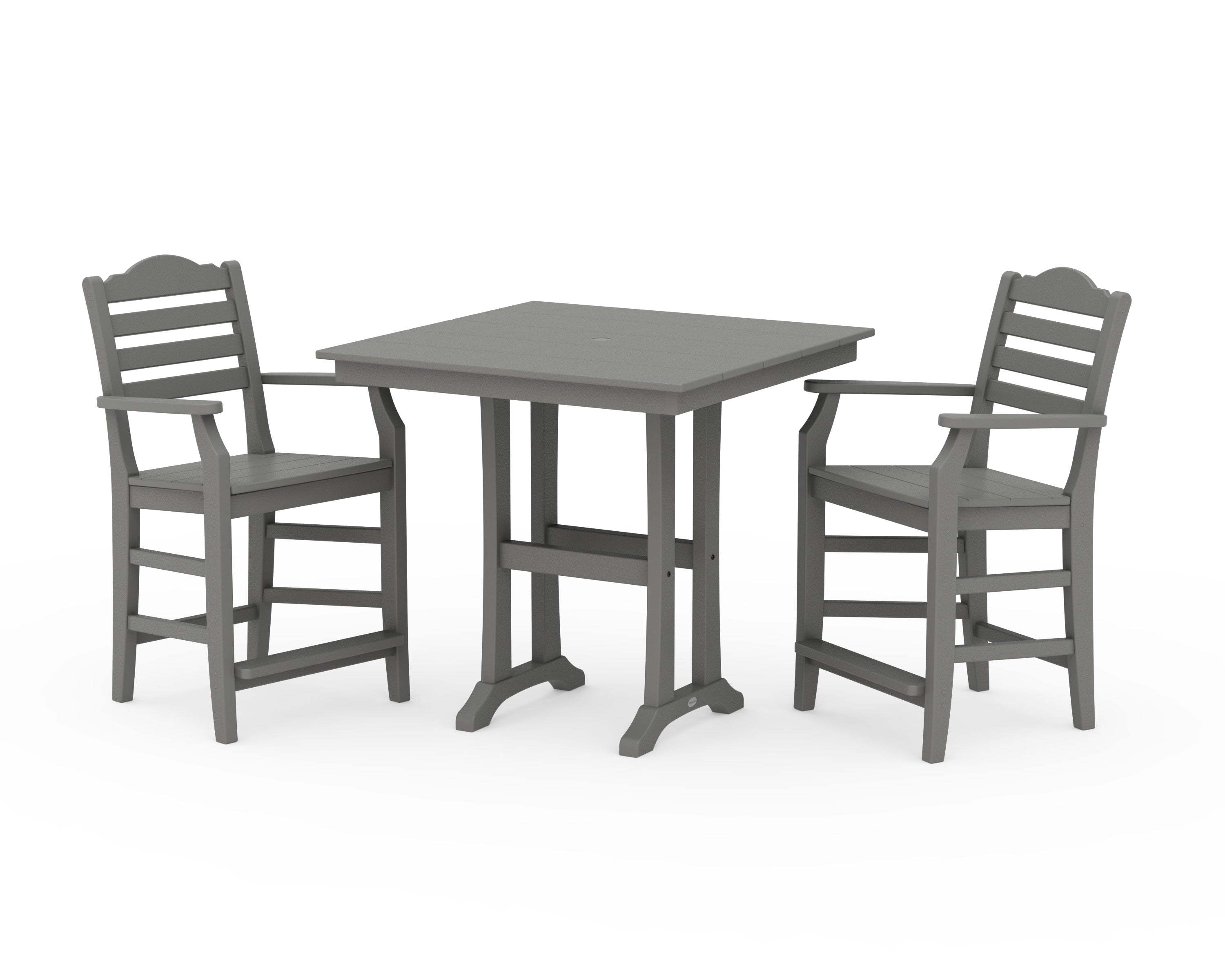 Draper James™ by  POLYWOOD® Savannah 3-Piece Farmhouse Counter Set with Trestle Legs in Slate Grey