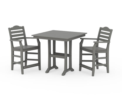 Draper James™ by  POLYWOOD® Savannah 3-Piece Farmhouse Counter Set with Trestle Legs in Slate Grey