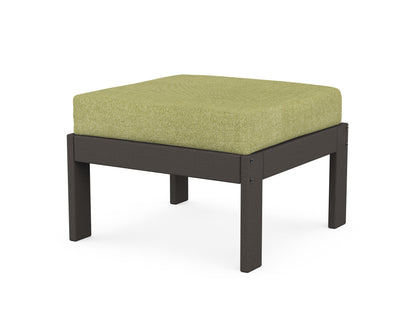 POLYWOOD® Vineyard Modular Ottoman in Vintage Coffee / Chartreuse Boucle