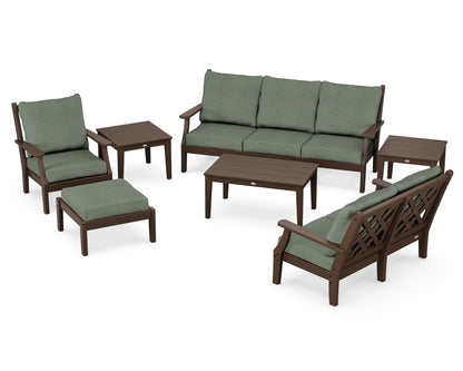 Country Living Wovendale 7-Piece Deep Seating Set in Mahogany / Cast Sage