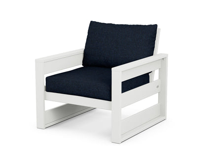 POLYWOOD® Westport Club Chair in White / Marine Indigo