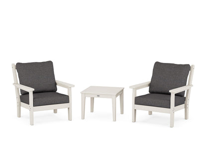 POLYWOOD® Chippendale 3-Piece Deep Seating Set in Sand / Ash Charcoal