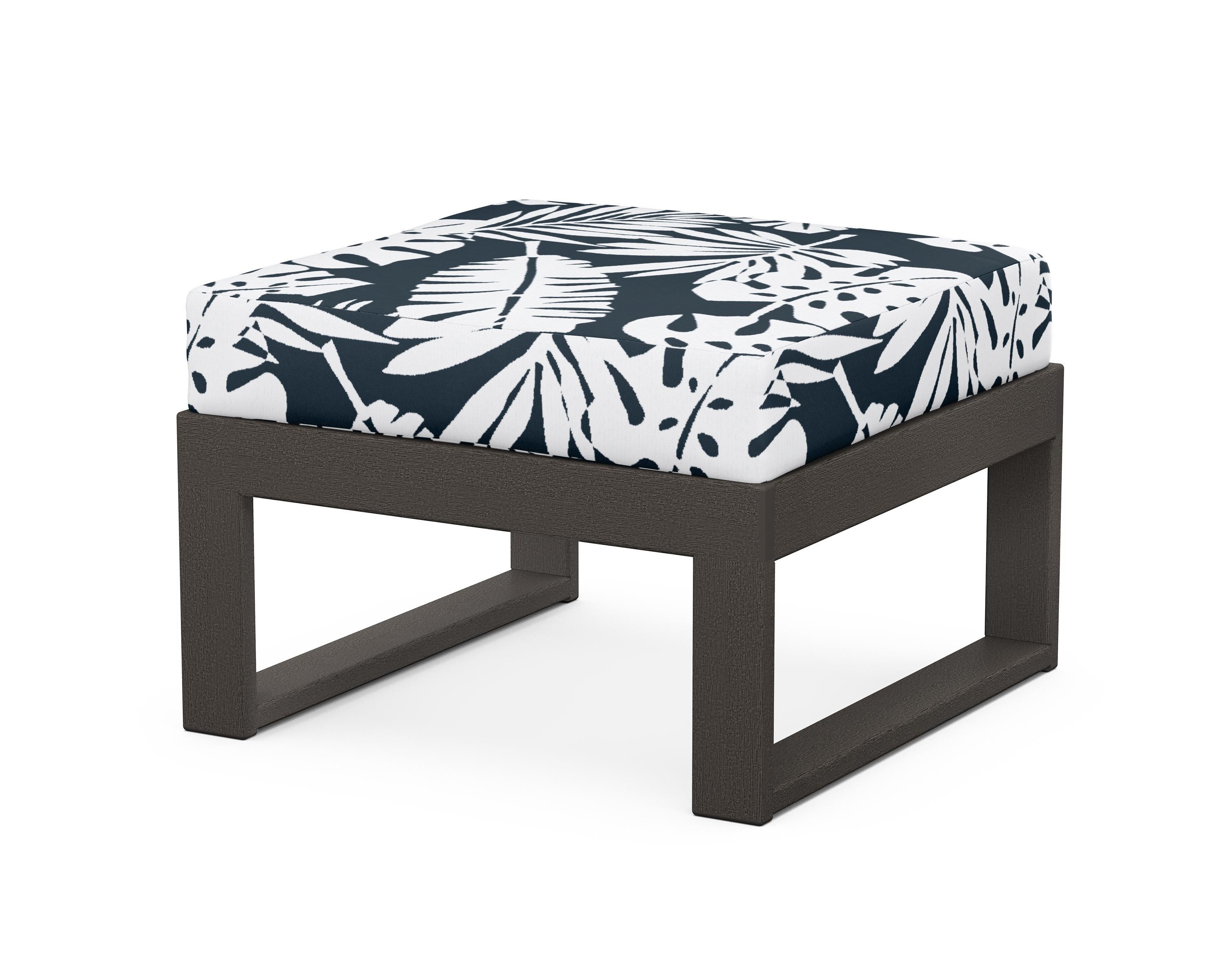 Unbranded Modular Ottoman - Modern in Vintage Coffee / Leaf Marine Indigo