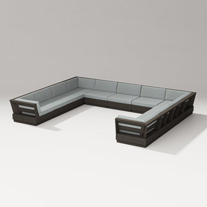 PW Designer Series Elevate Large U-Shaped Sectional in Vintage Coffee / Spa